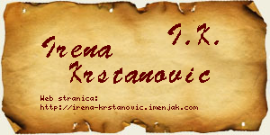 Irena Krstanović vizit kartica
